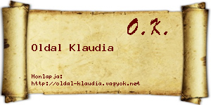 Oldal Klaudia névjegykártya